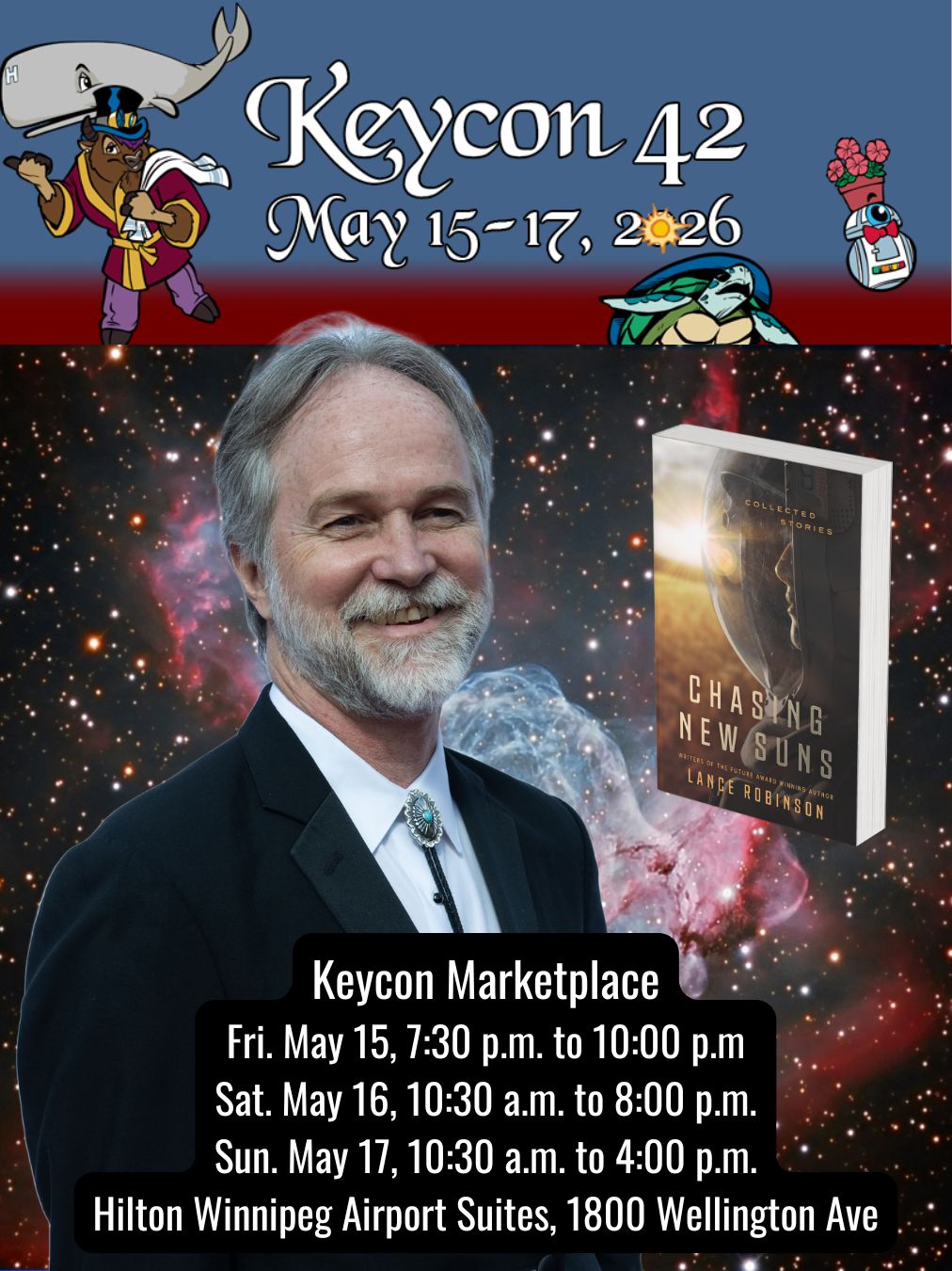 Lance Robinson, award winning science fiction writer, will be at Keycon 42 in Winnipeg. The Keycon marketplace is open to the general public - convention passes are not required.